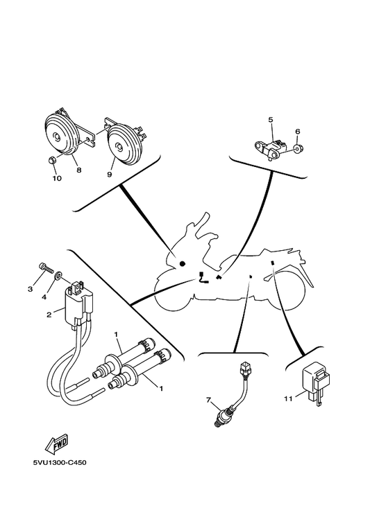Yamaha 5VU-82370-00 Plug Cap Assy — shown on the Electrical 2 parts diagram