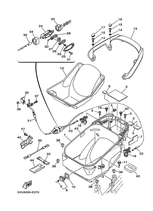 Yamaha 2T5-26274-00 Guide, Rotor — shown on the Seat 2 parts diagram
