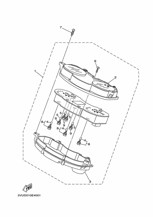 Yamaha 5VU-83511-00 . Lens, Speedometer — shown on the Meter parts diagram