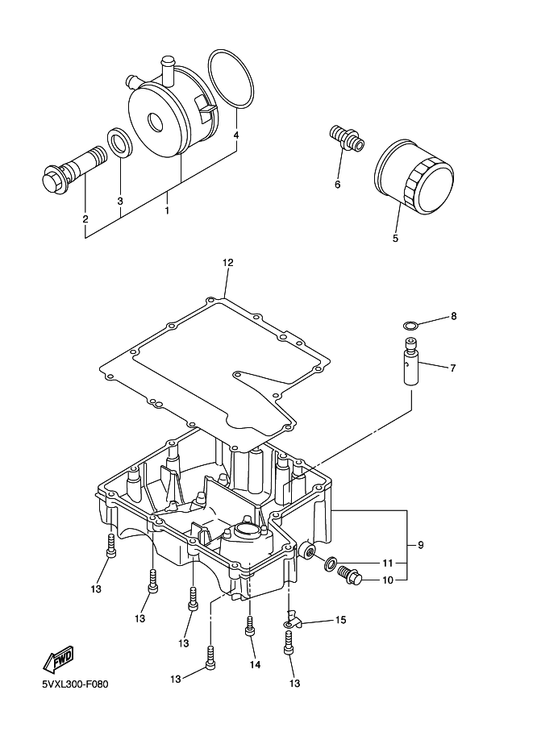 Yamaha 4S8-13400-00 Strainer Cover Assy — shown on the Oil Cleaner parts diagram