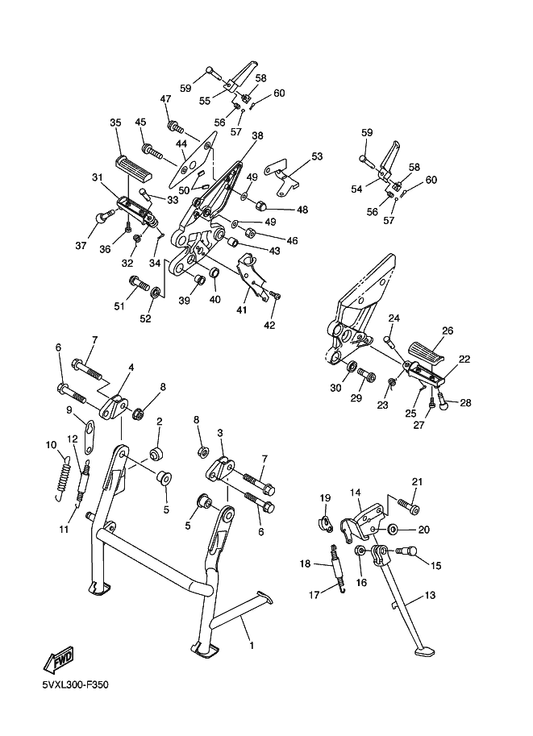 Yamaha 90240-08063 Pin, Clevis — shown on the Stand & Footrest parts diagram