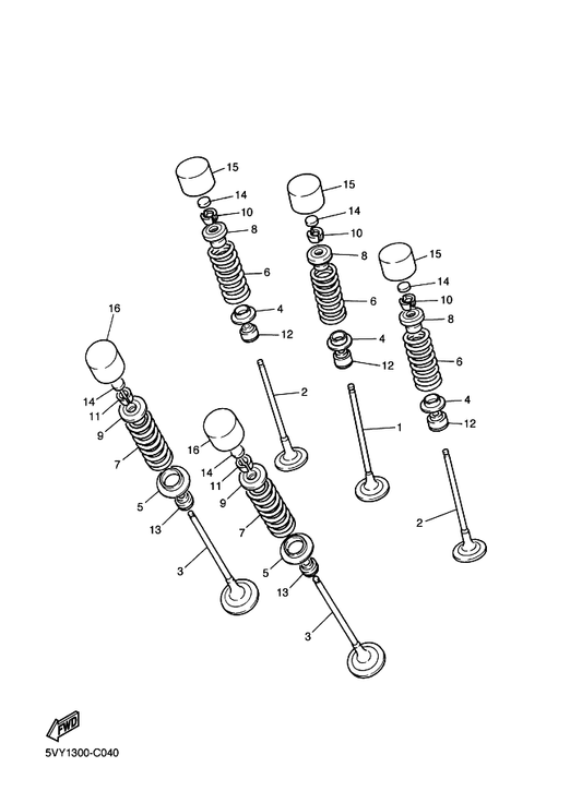 Yamaha 3FV-12153-09 Lifter, Valve — shown on the Valve parts diagram