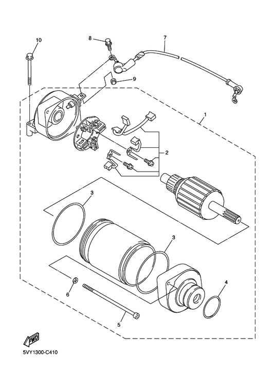 Yamaha 5PW-81846-00 . Screw — shown on the Starting Motor parts diagram