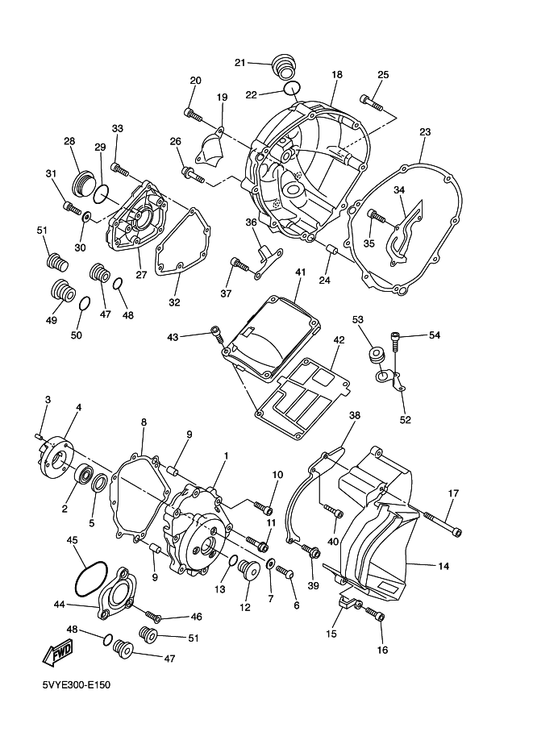 Yamaha 5VY-15362-00 Plug, Oil Level — shown on the Crankcase Cover 1 parts diagram