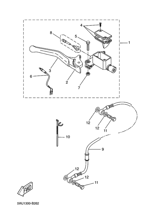 Yamaha 5BR-F8120-09 . Service Kit Assy — shown on the Front Master Cylinder parts diagram