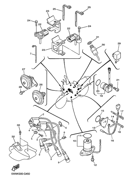 Yamaha 5LV-85720-10 Oil Level Gauge Assy — shown on the Electrical 1 parts diagram