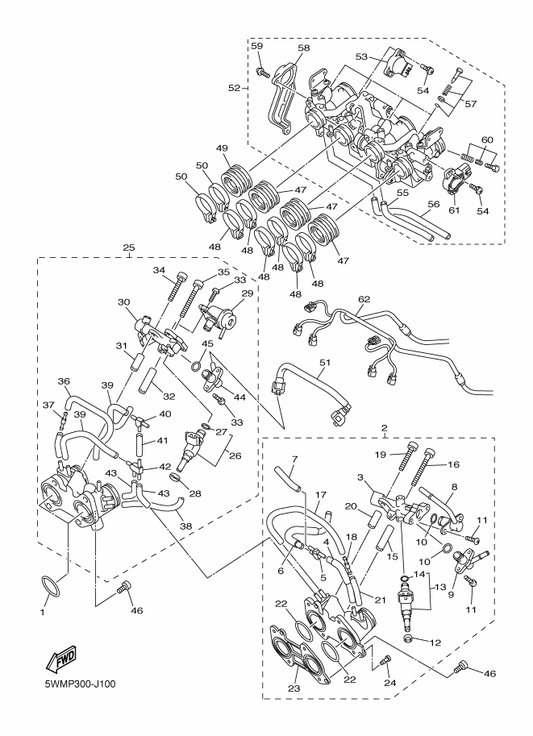 Yamaha 2PN-14147-00 . O-Ring — shown on the Intake 2 parts diagram