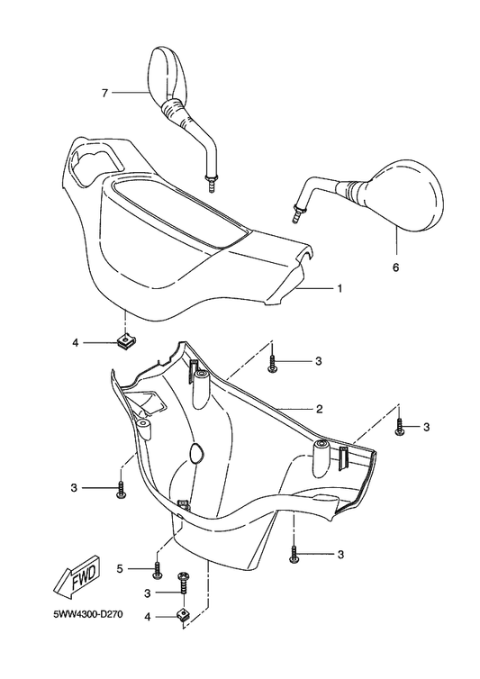 Yamaha 5WW-F6213-11-PK Cover, Upper — shown on the Cowling 1 parts diagram