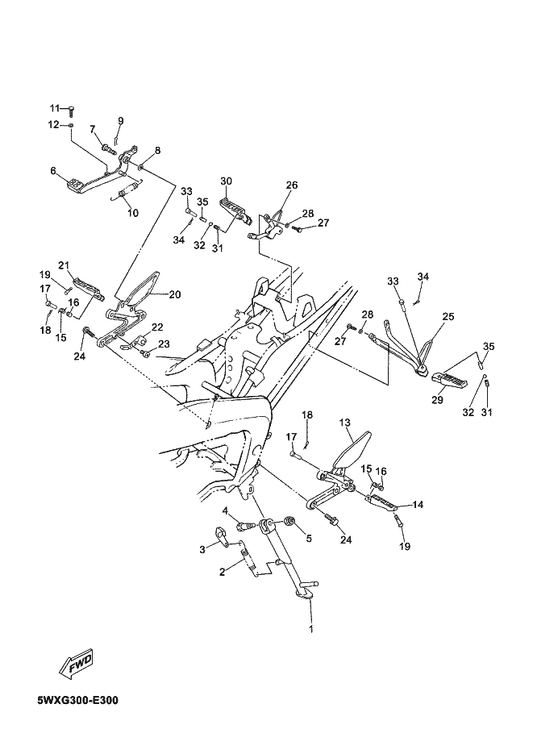 Yamaha 2RN-F7311-00 Stand, Side — shown on the Stand & Footrest parts diagram