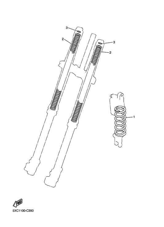 Yamaha 1C3-23141-00 Spring (K=3.9N/Mm) — shown on the Alternate For Chassis parts diagram