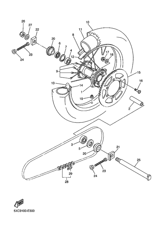 Yamaha 94681-68001 . Joint, Chain — shown on the Rear Wheel parts diagram