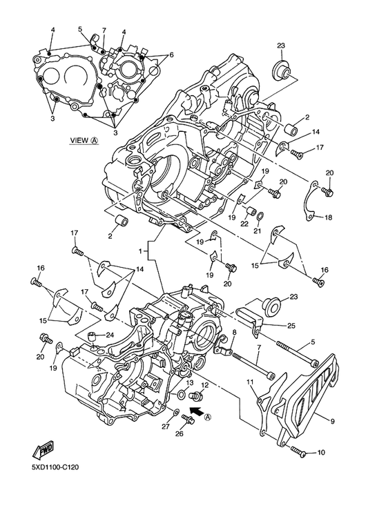 Yamaha 90149-06126 Screw — shown on the Crankcase parts diagram