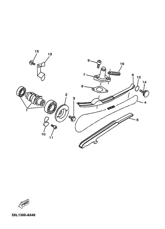 Yamaha 5XL-E2170-00 Camshaft Assy 1 — shown on the Camshaft & Chain parts diagram