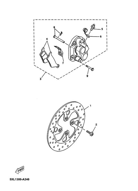 Yamaha 5NR-F5811-20 . Pad, Caliper 2 — shown on the Front Brake Caliper parts diagram