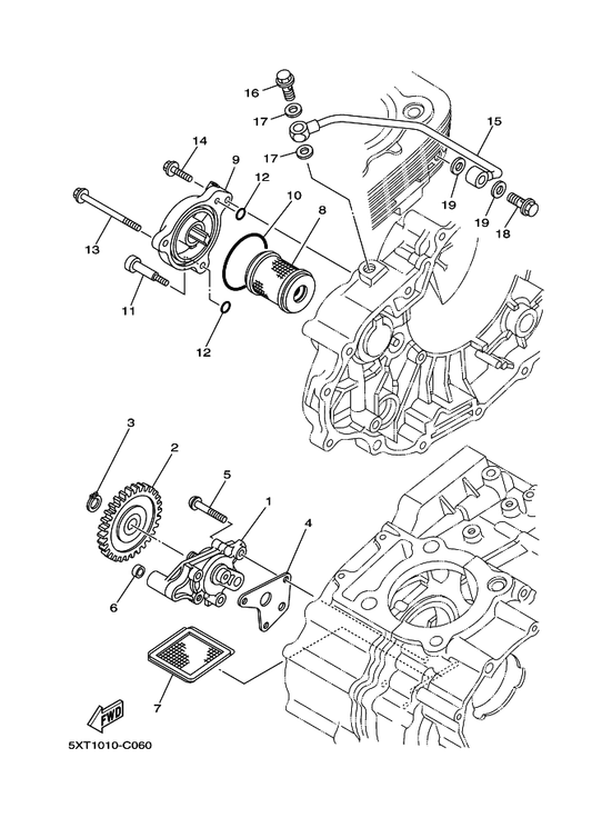 Yamaha 4D3-13326-00 Gear, Pump Driven 2 — shown on the Oil Pump parts diagram