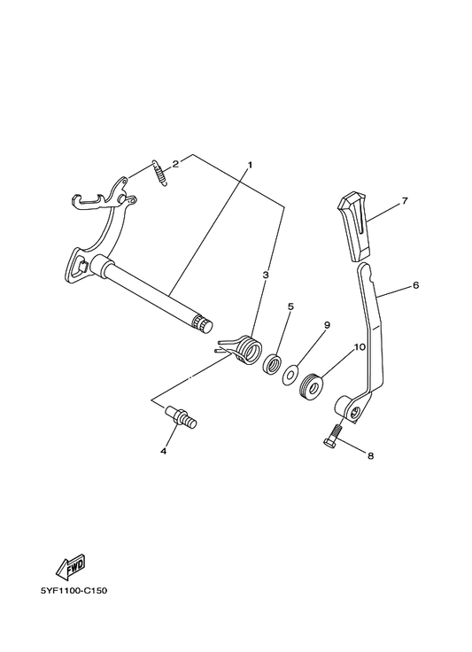 Yamaha 5YF-18174-00 Knob, Shift Lever — shown on the Shift Shaft parts diagram