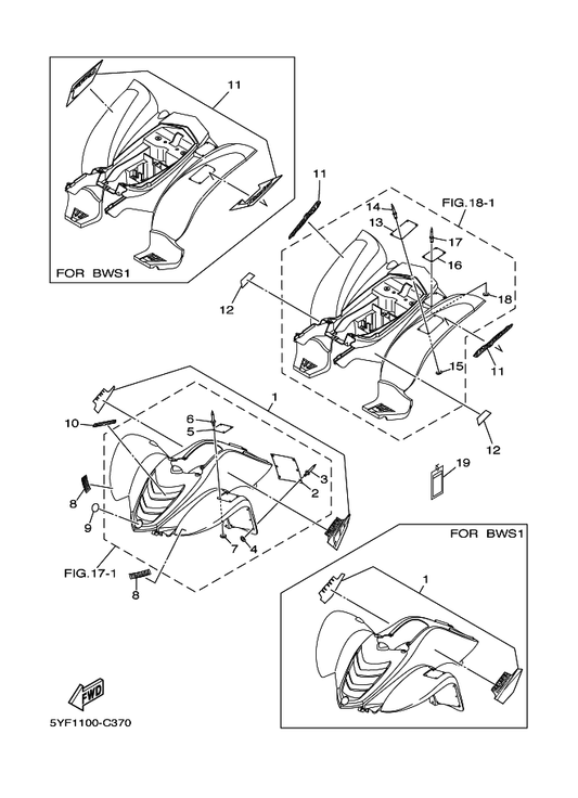 Yamaha 5YF-21697-00 Label, Caution 2 — shown on the Emblem & Label 1 parts diagram