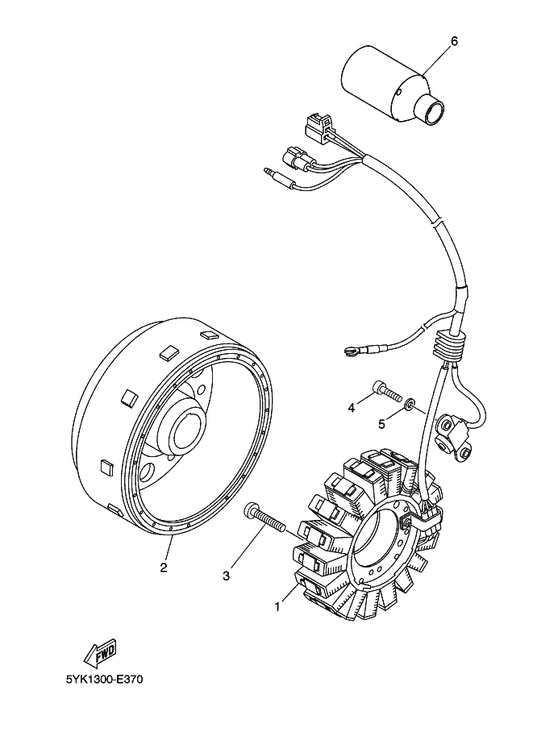Yamaha 90201-05X08 Washer, Plate — shown on the Generator parts diagram