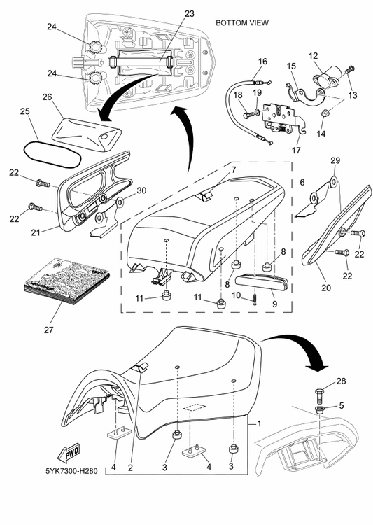 Yamaha 5YK-F8199-F1 Manual,Owner'S — shown on the Seat parts diagram