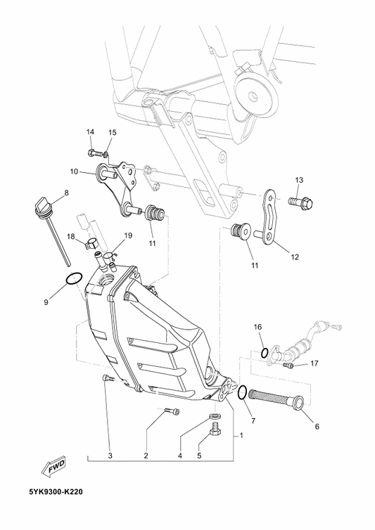 Yamaha 4SU-F1761-00 Gauge, Level — shown on the Oil Tank parts diagram