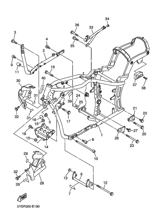 Yamaha 5EL-2171X-20 Cover, Side 6 — shown on the Frame parts diagram