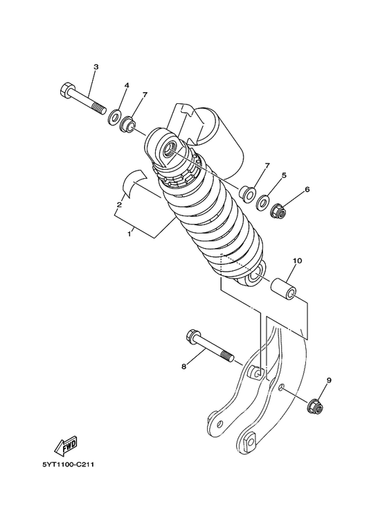 Yamaha 90101-12024 Bolt — shown on the Rear Suspension parts diagram