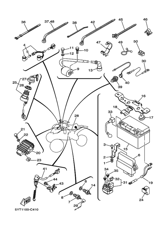 Yamaha 5YT-82590-00 Wire Harness Assy — shown on the Electrical 1 parts diagram