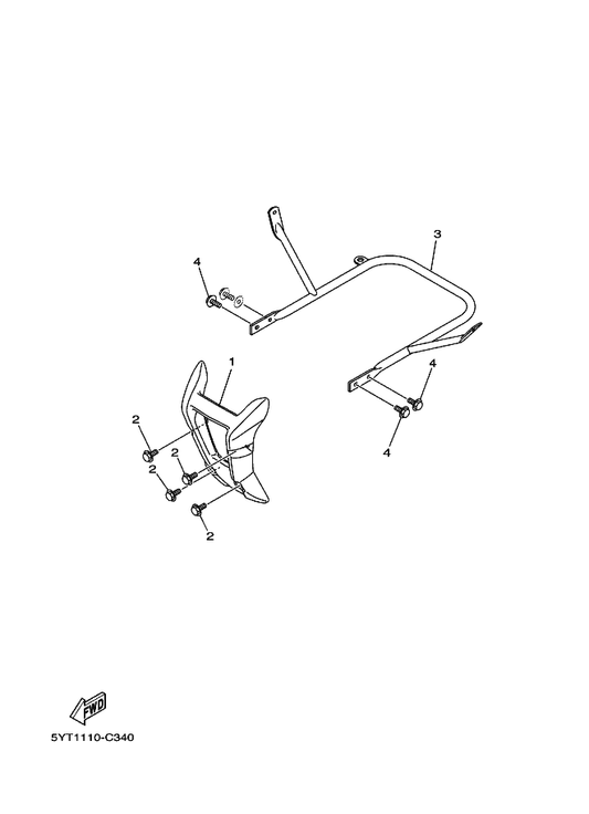 Yamaha 5YT-2845R-60 Bar, Carry Rear — shown on the Guard parts diagram