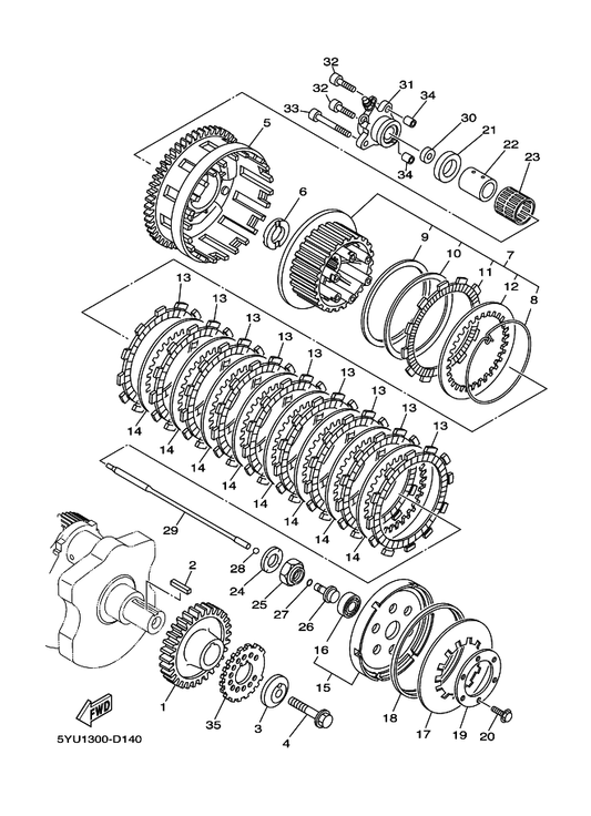 Yamaha 90387-26006 Collar — shown on the Clutch parts diagram