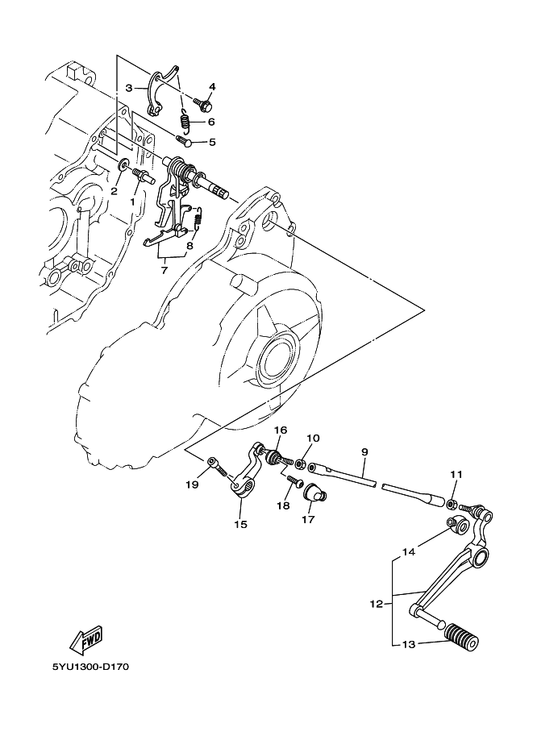 Yamaha 90506-18007 Spring, Tension — shown on the Shift Shaft parts diagram