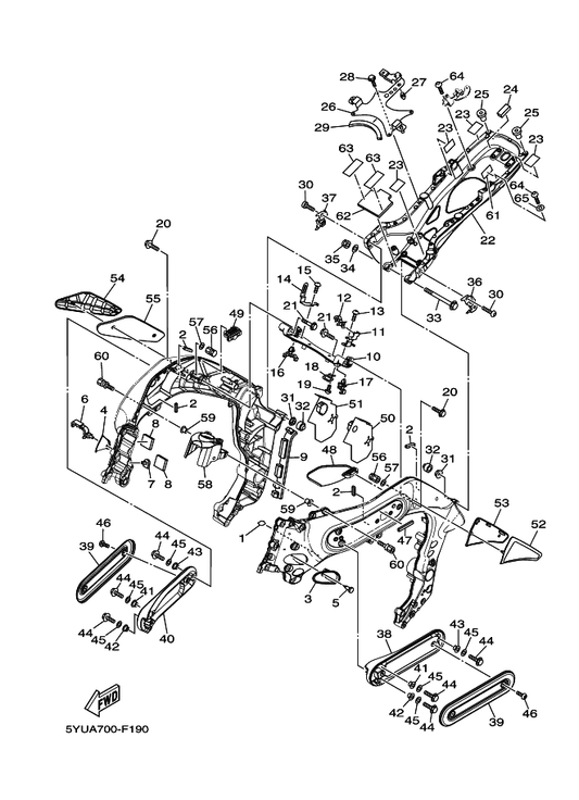 Yamaha 90464-18002 Clamp — shown on the Frame 2 parts diagram