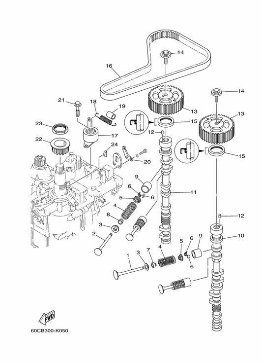 Yamaha 4G0-12118-00 Cotter, Valve — shown on the Valve parts diagram