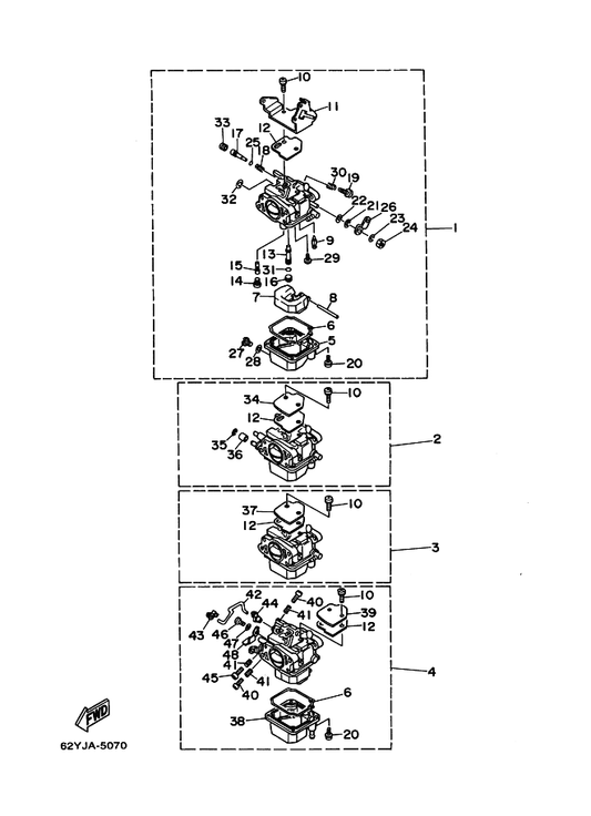 Yamaha 5H0-14397-00 . O-Ring — shown on the Carburetor parts diagram