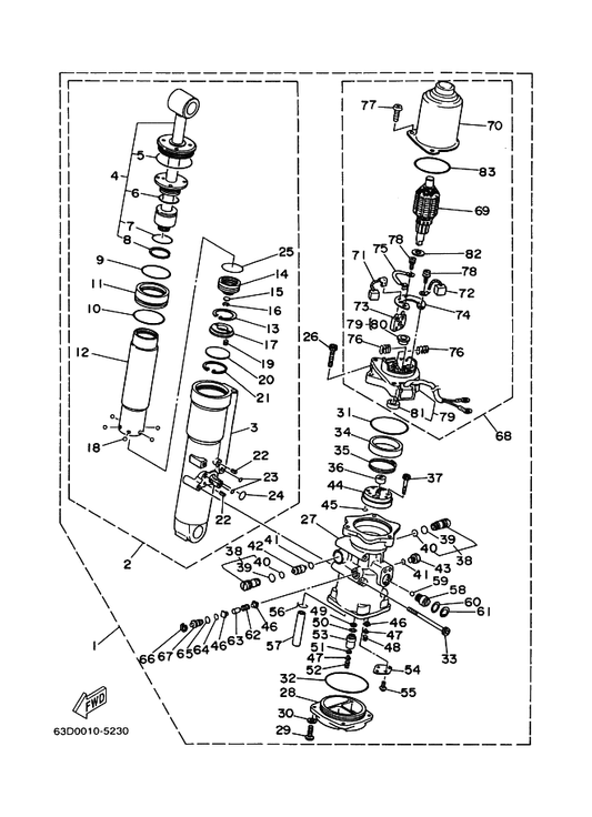Yamaha 90467-11044 . Clip — shown on the Power Trim & Tilt Assy parts diagram