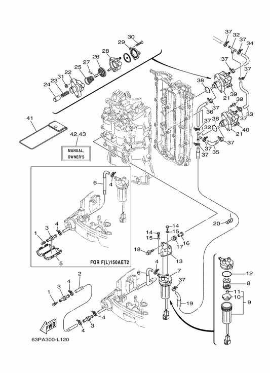 Yamaha 90387-06289 Collar — shown on the Fuel 1 parts diagram