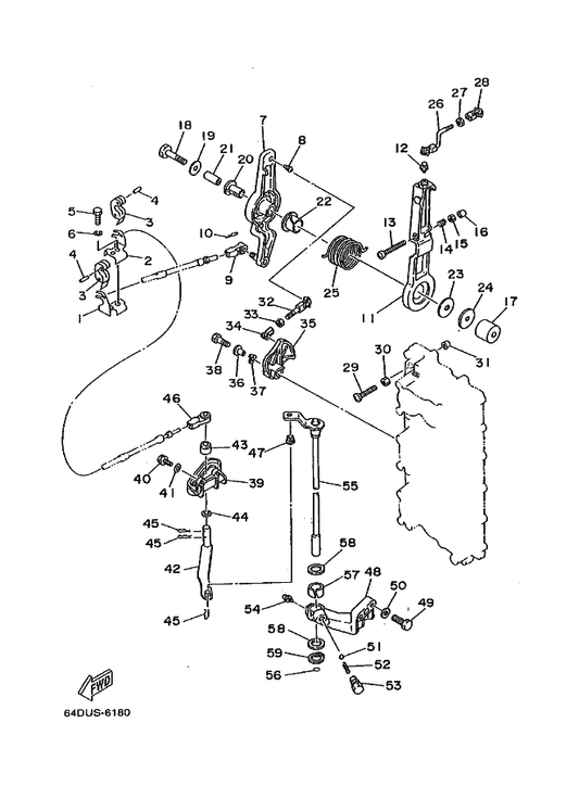 Yamaha 99009-16400 . . Circlip — shown on the Control parts diagram