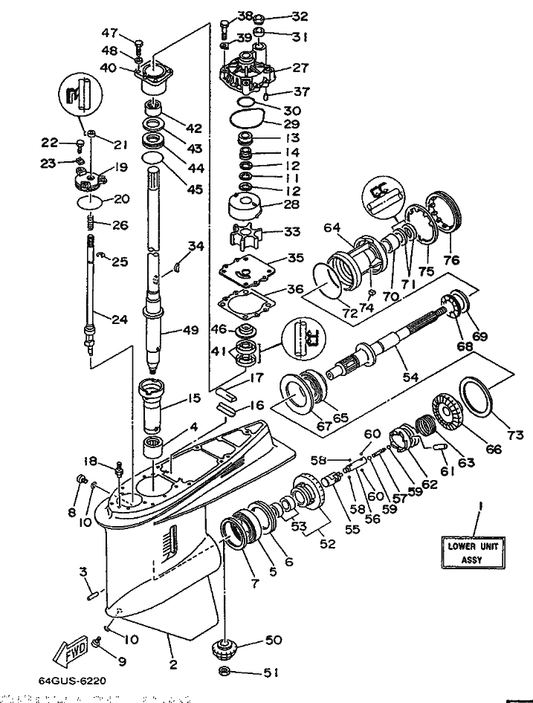 Yamaha 93511-32027 Ball — shown on the Lower Casing & Drive(L150/L200) parts diagram