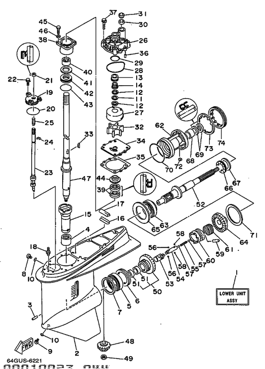 Yamaha 93503-16003 . . Ball — shown on the Lower Casing & Drive(L150/L200) parts diagram