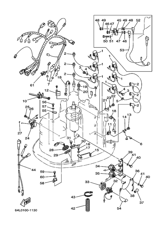 Yamaha 90465-05M87 Clamp — shown on the Electrical 2 parts diagram