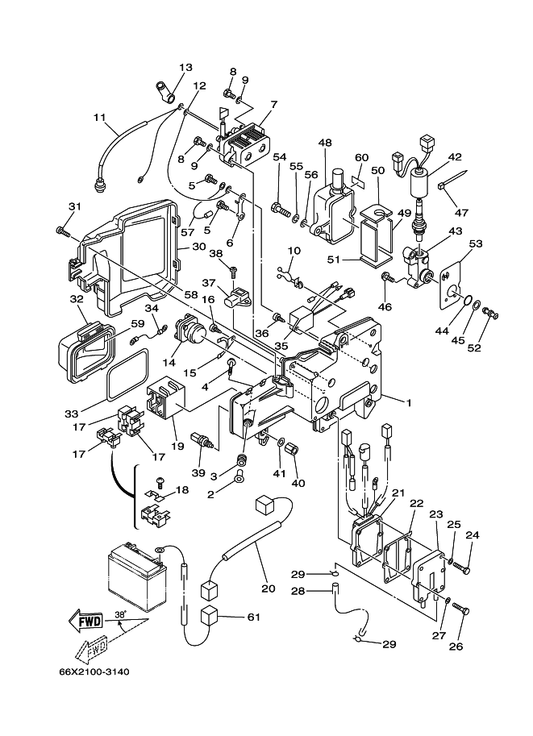 Yamaha 93210-17003 . O-Ring — shown on the Electrical 3 parts diagram