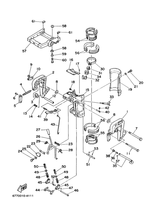 Yamaha 90240-05047 Boulon, A Goupille — shown on the Bracket parts diagram