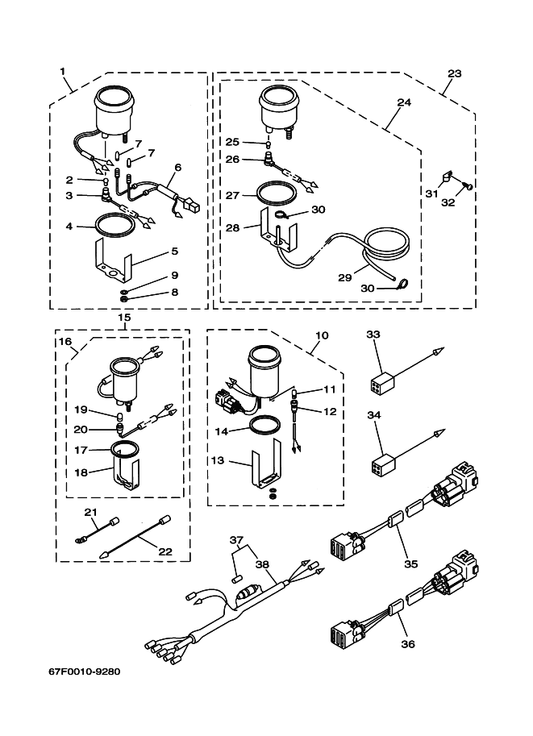 Yamaha 1E6-82151-00 . . Fuse — shown on the Meter parts diagram