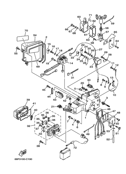 Yamaha 90464-23199 Clamp — shown on the Electrical 3 parts diagram