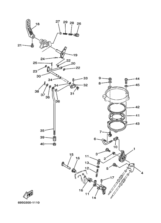 Yamaha 97885-05010 . . Screw, Pan Head — shown on the Control parts diagram
