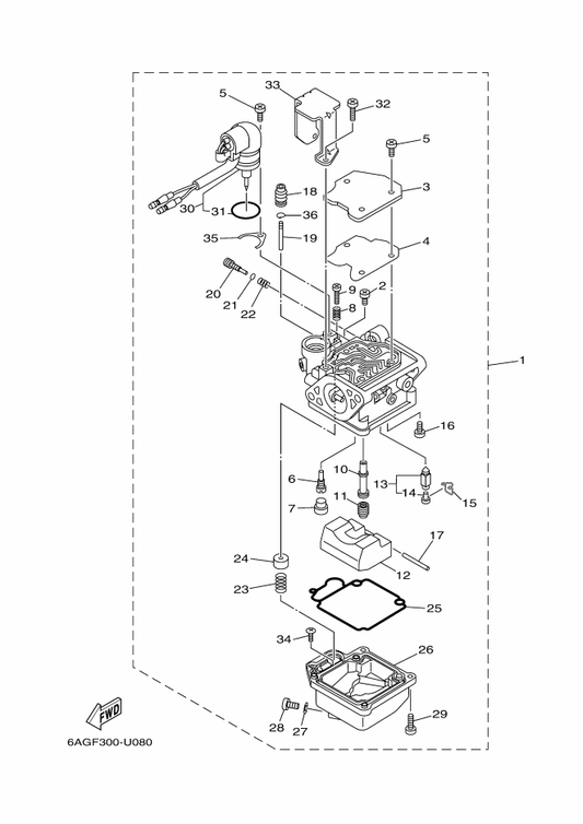 Yamaha 5ML-E4854-00 . . O-Ring — shown on the Carburetor parts diagram