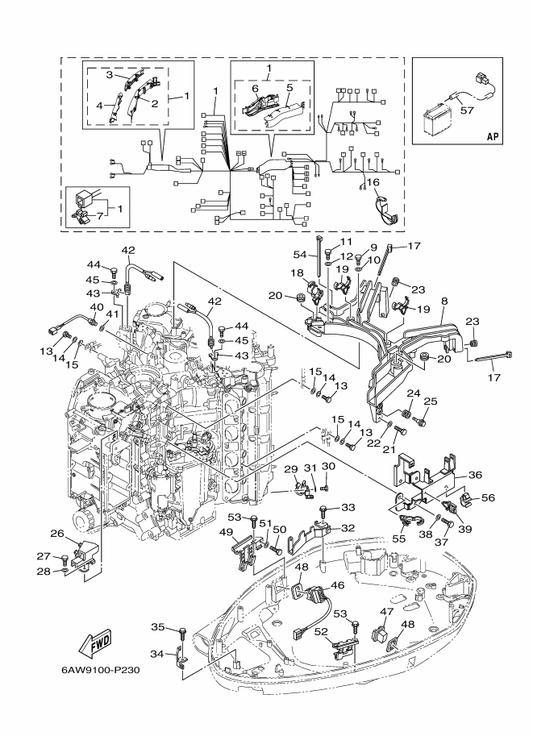 Yamaha 90464-11121 Clamp — shown on the Electrical 5 parts diagram