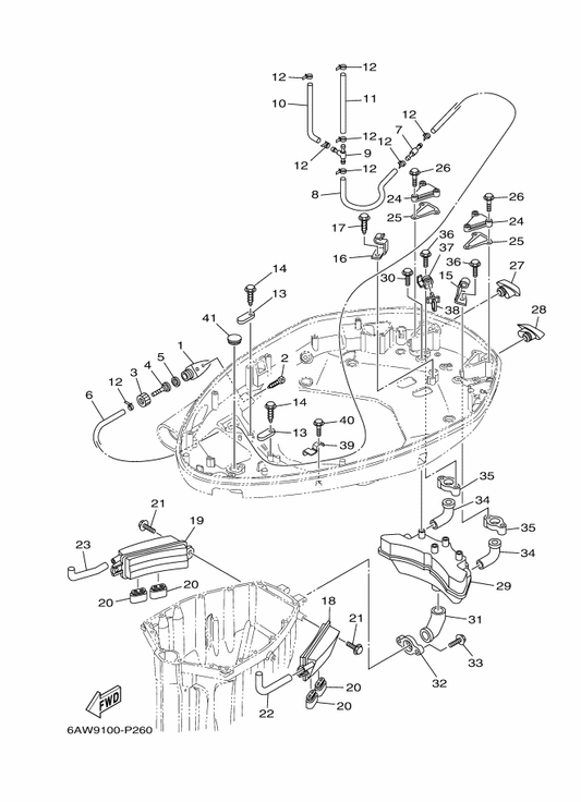 Yamaha 90338-30256 Plug — shown on the Bottom Cowling 2 parts diagram