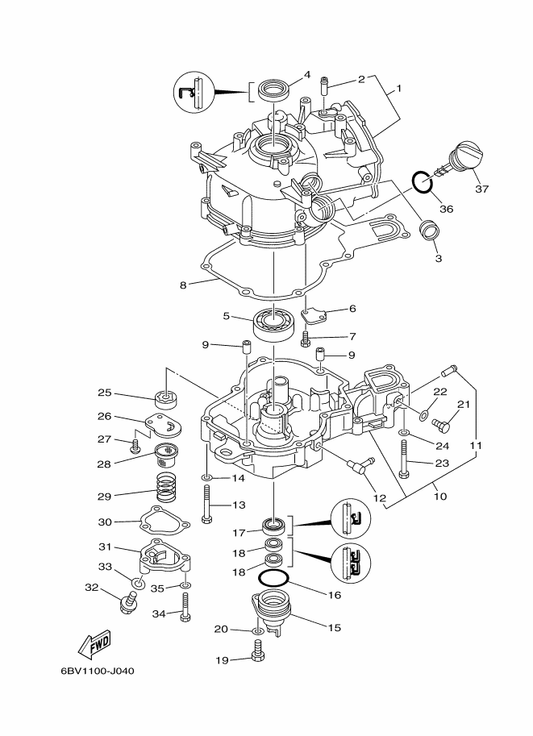 Yamaha 93210-35537 . O-Ring — shown on the Cylinder & Crankcase 2 parts diagram