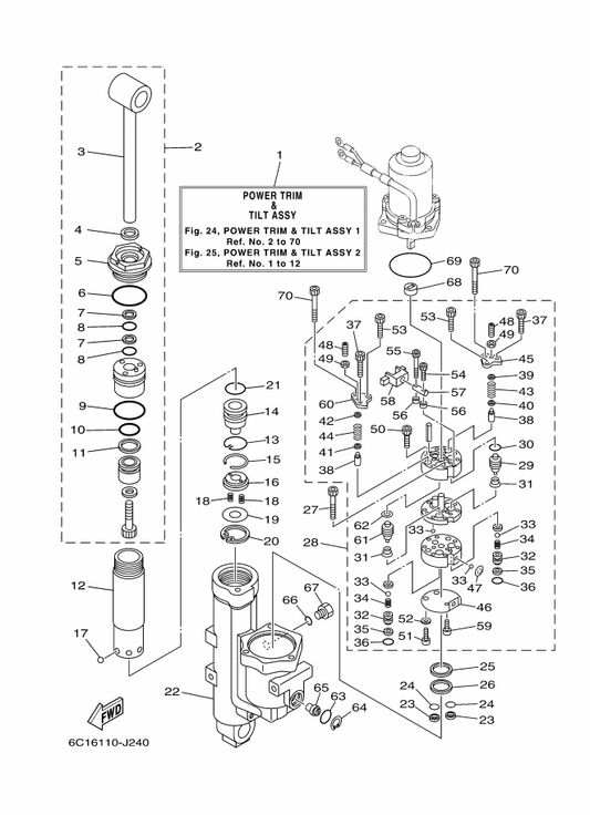 Yamaha 93450-32116 . Circlip — shown on the Power Trim & Tilt Assy 1 parts diagram