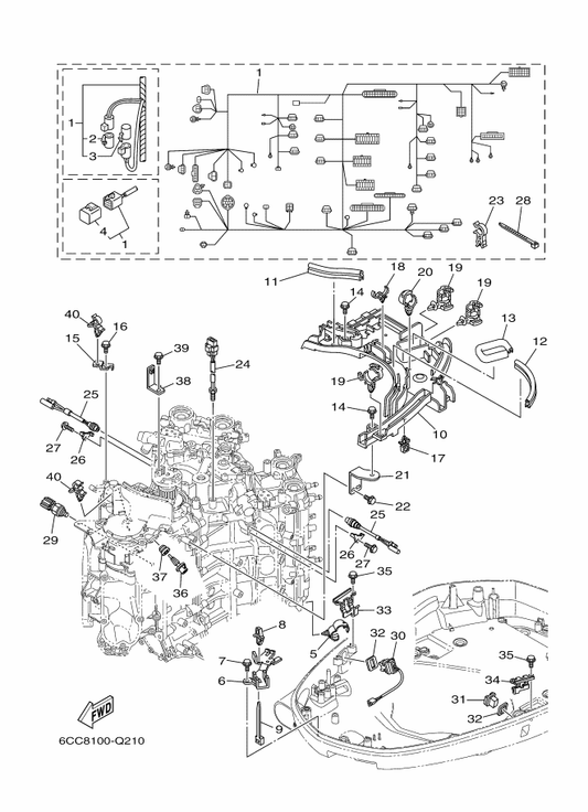 Yamaha 90464-23001 Clamp — shown on the Electrical 4 parts diagram